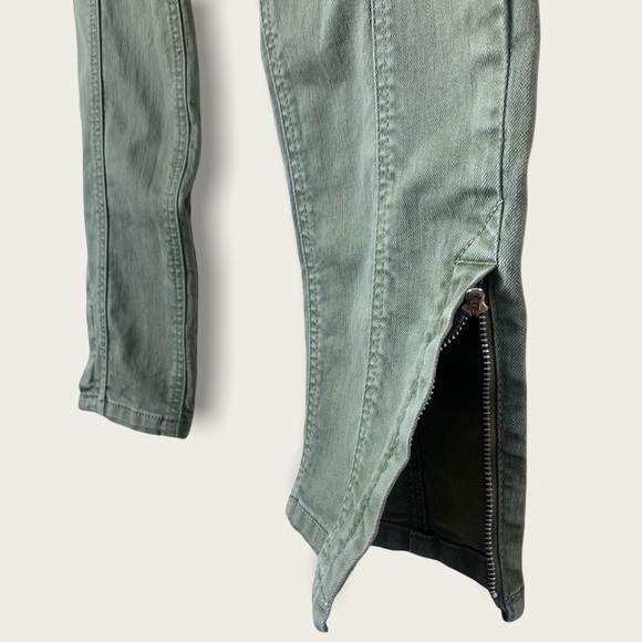 WHBM Blanc Olive Green Slim Ankle Utility Jeans Size 6R - Picture 9 of 10